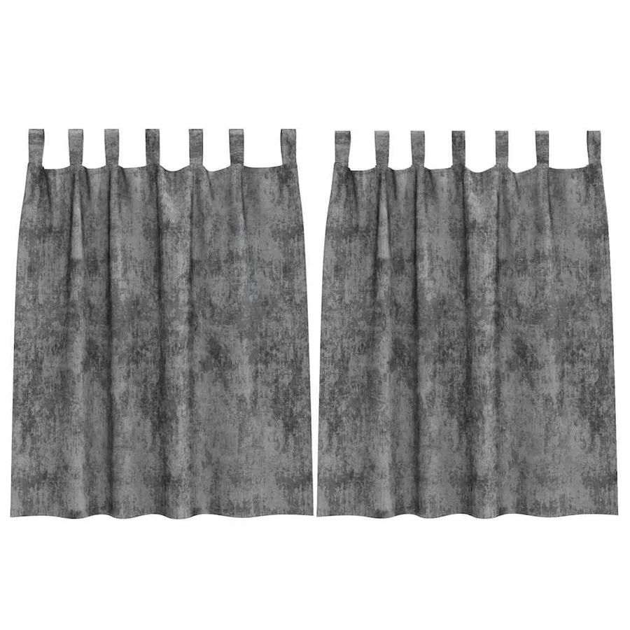 Rideaux en velours 2 pcs Gris 140 x 140 cm Velours - 2