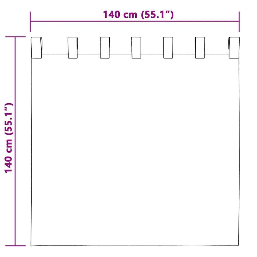 Rideaux en velours 2 pcs Gris 140 x 140 cm Velours - 8