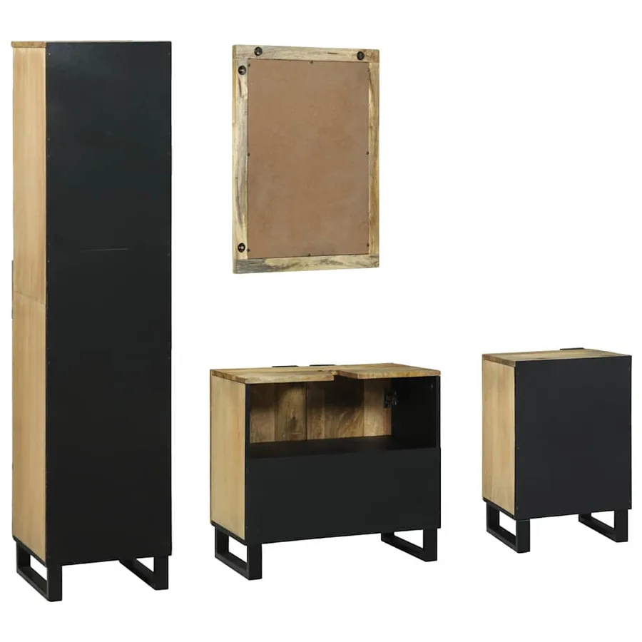 Ensemble de mobilier de salle de bain avec tiroir 4 pcs Marron - 8