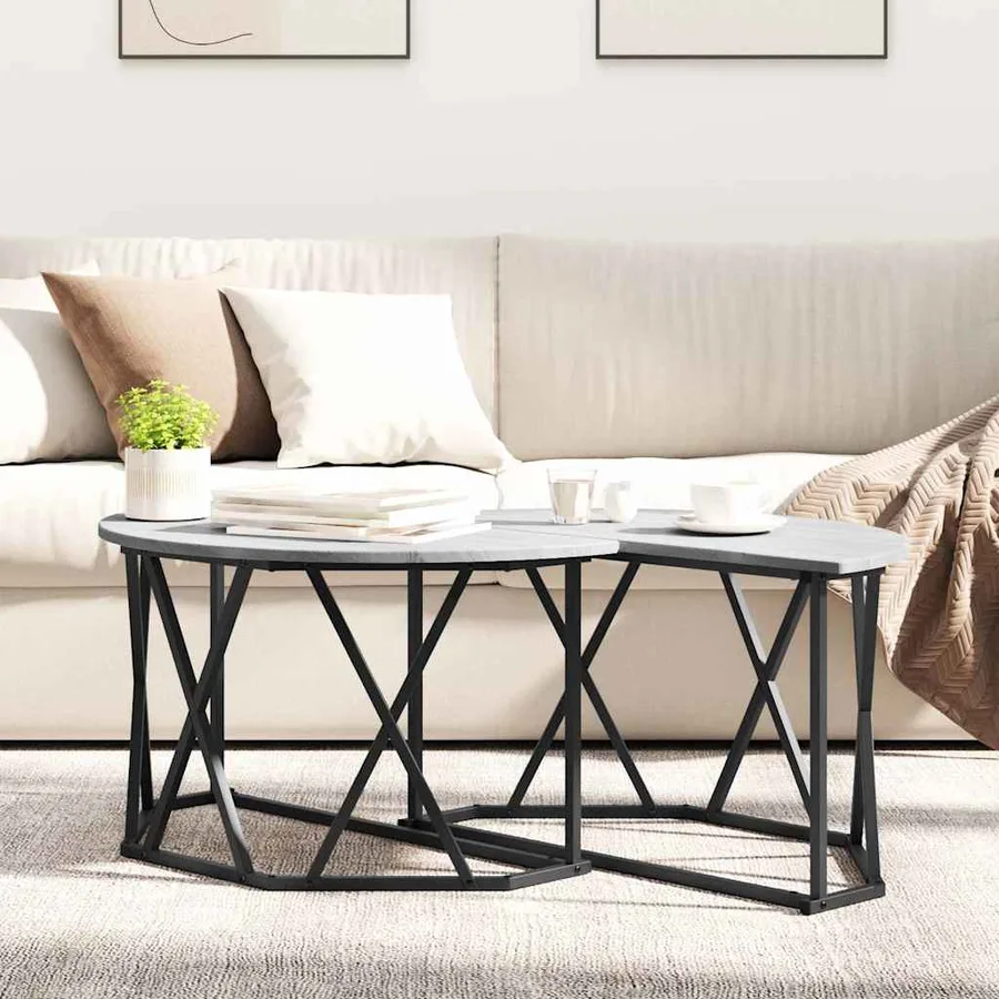 Table basse Gris Sonoma 80 x 80 x 42 cm - 4