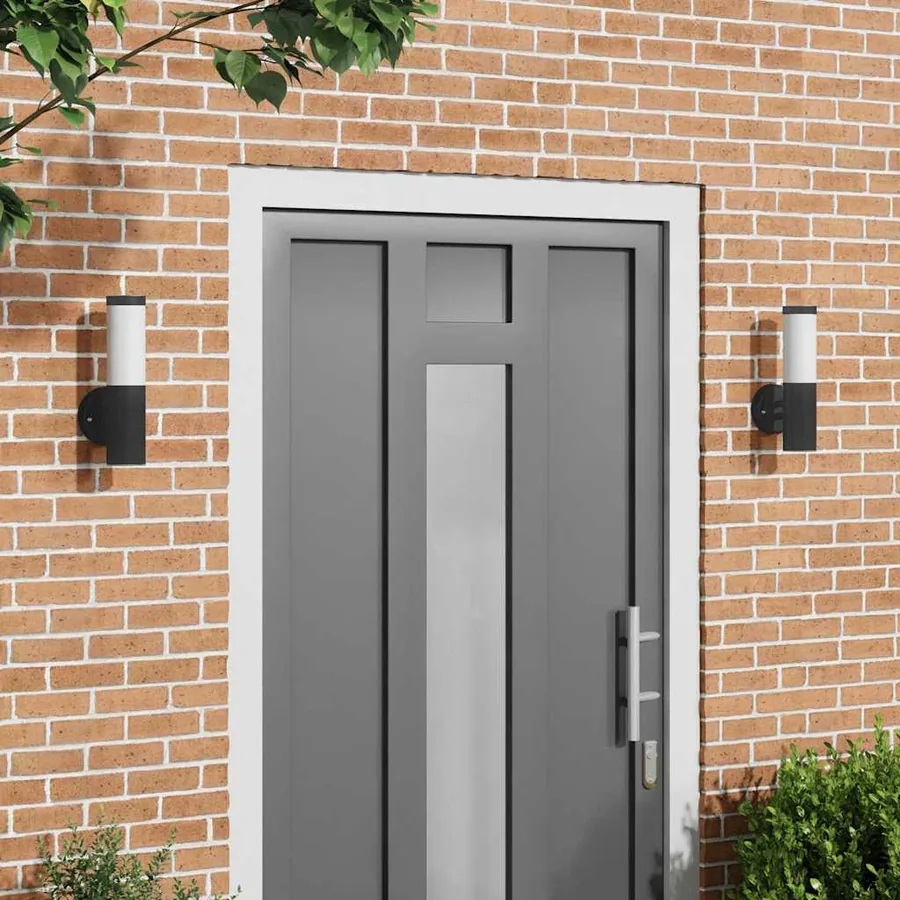 Applique Murale Extérieure 2 pcs Noir 15 x 7,5 x 33 cm