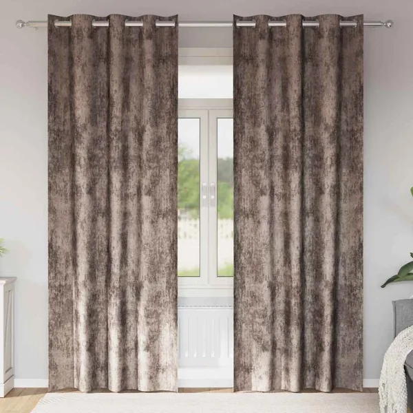Rideaux en velours 2 pcs Cappuccino 225 x 140 cm Velours