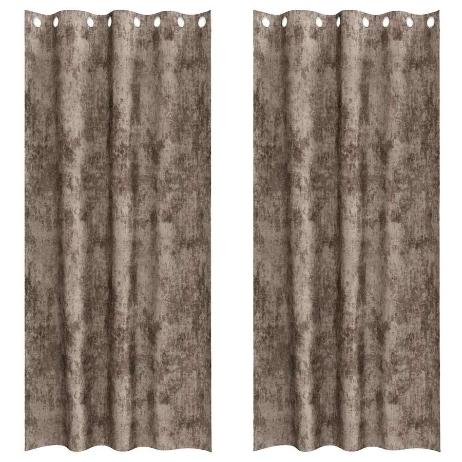 Rideaux en velours 2 pcs Cappuccino 225 x 140 cm Velours - 2
