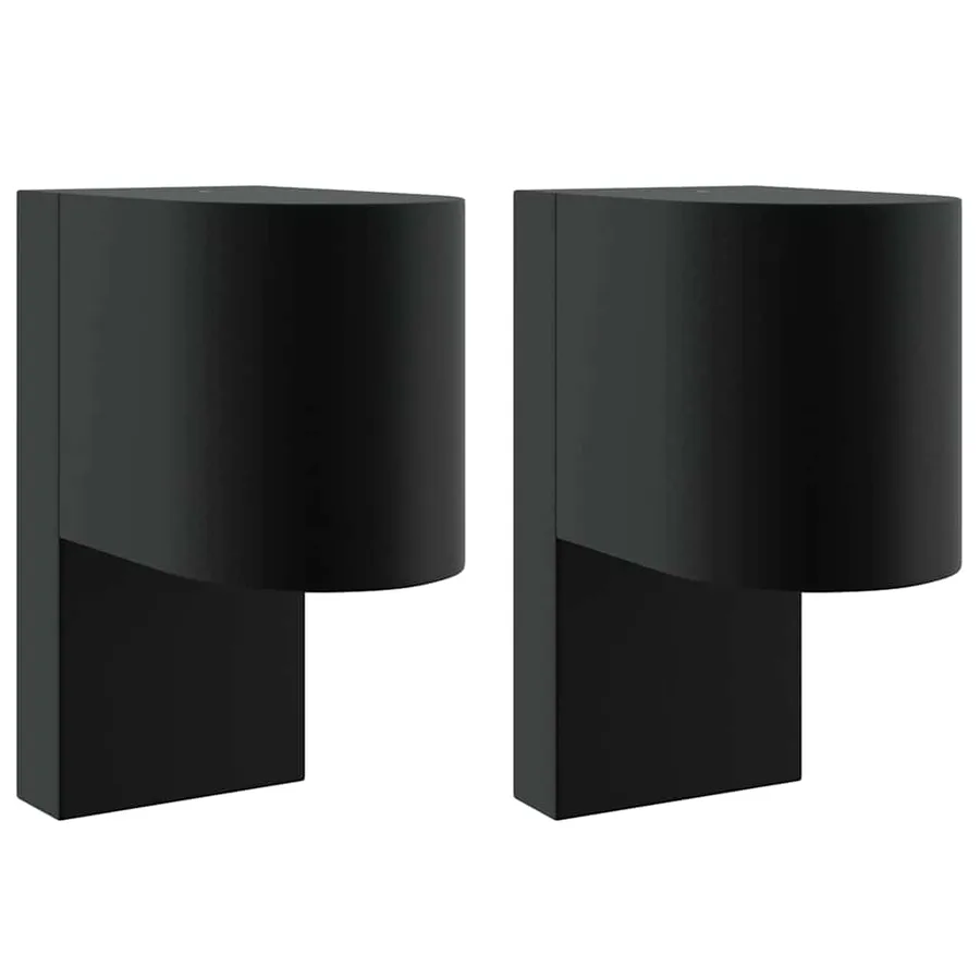 Applique Murale Extérieure 2 pcs Noir 12 x 7 x 15 cm - 2