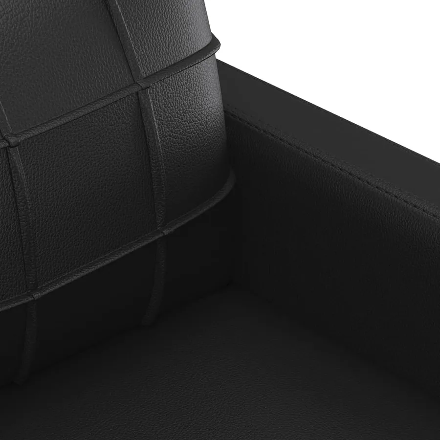 Ensemble de canapés 2 pcs avec coussins noir similicuir - 7