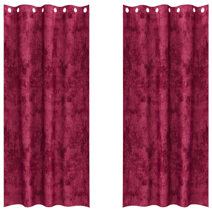Rideaux en velours 2 pcs Bordeaux 260 x 140 cm Velours - 2