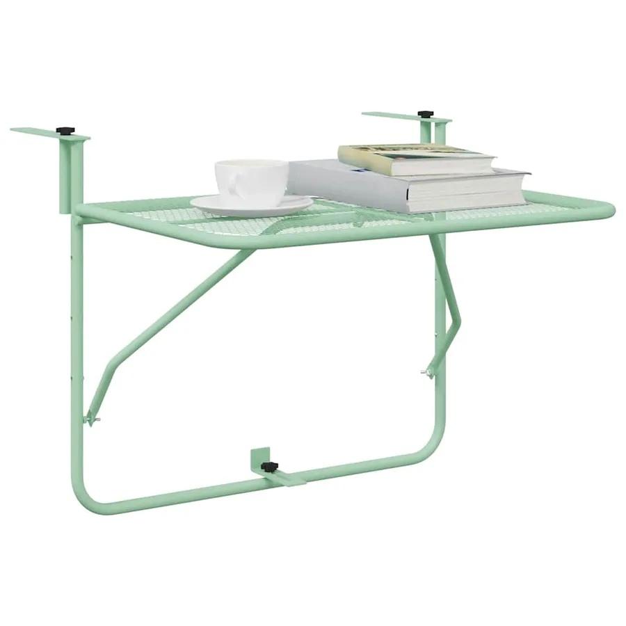 Table Suspendue de Balcon Vert menthe 60 x 39 x 65 cm Acier - 3