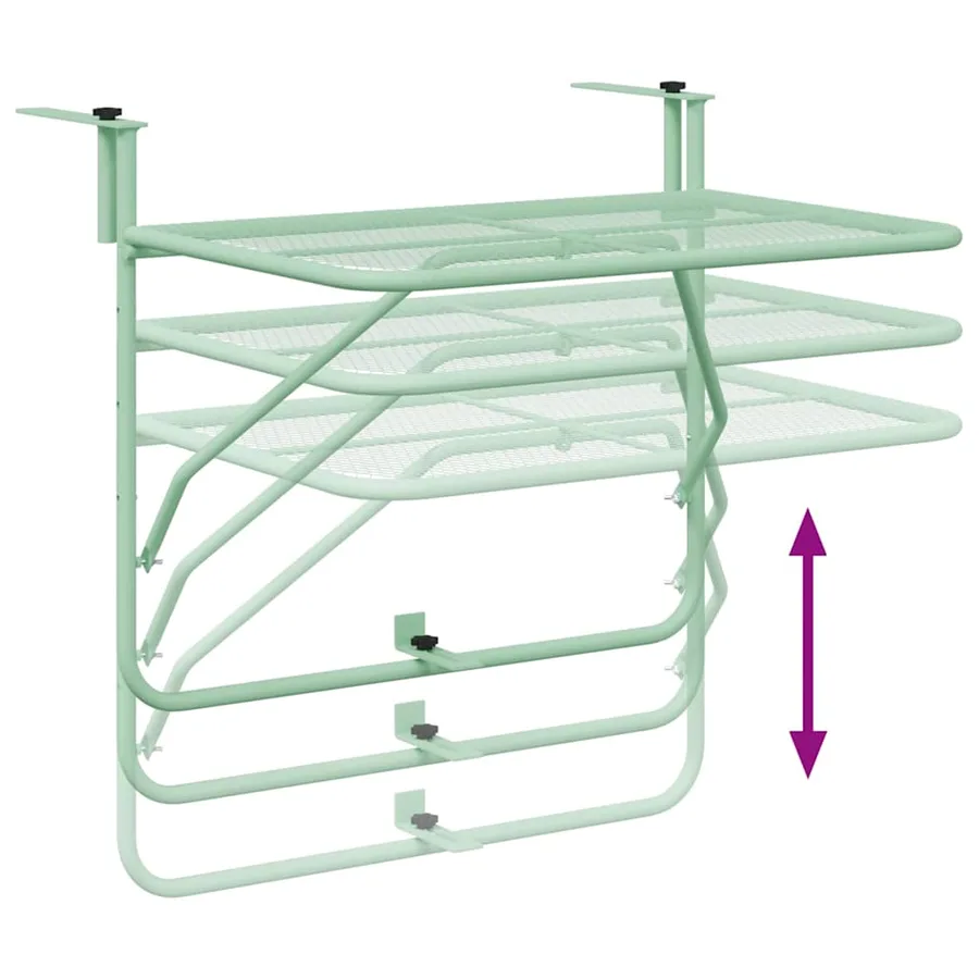 Table Suspendue de Balcon Vert menthe 60 x 39 x 65 cm Acier - 9
