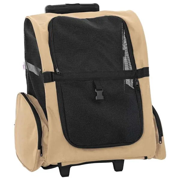 Chariot pour animaux de compagnie 3 en 1 Design Sable 48 x 32 x (57-106) cm Tissu Oxford