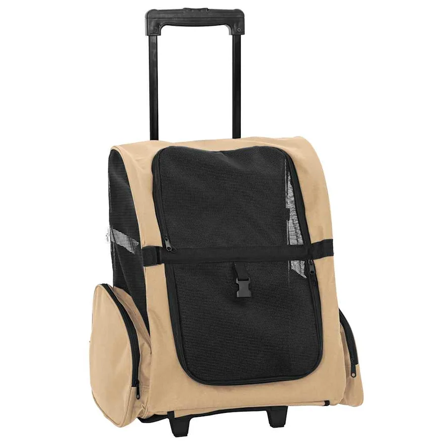 Chariot pour animaux de compagnie 3 en 1 Design Sable 48 x 32 x (57-106) cm Tissu Oxford - 2