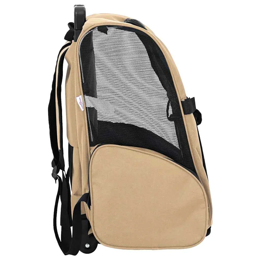 Chariot pour animaux de compagnie 3 en 1 Design Sable 48 x 32 x (57-106) cm Tissu Oxford - 4