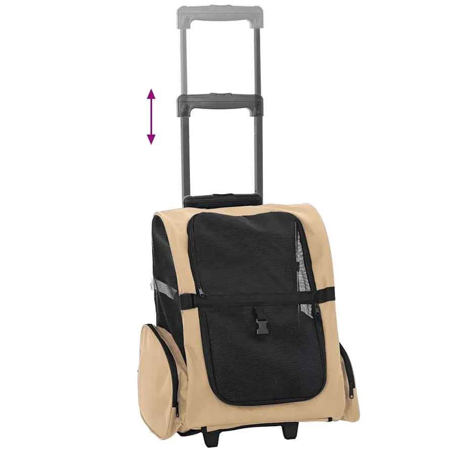 Chariot pour animaux de compagnie 3 en 1 Design Sable 48 x 32 x (57-106) cm Tissu Oxford - 7