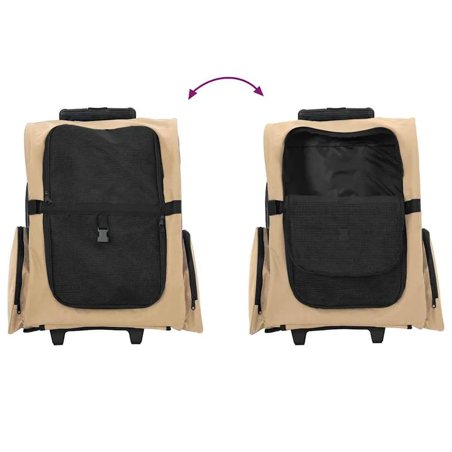 Chariot pour animaux de compagnie 3 en 1 Design Sable 48 x 32 x (57-106) cm Tissu Oxford - 8