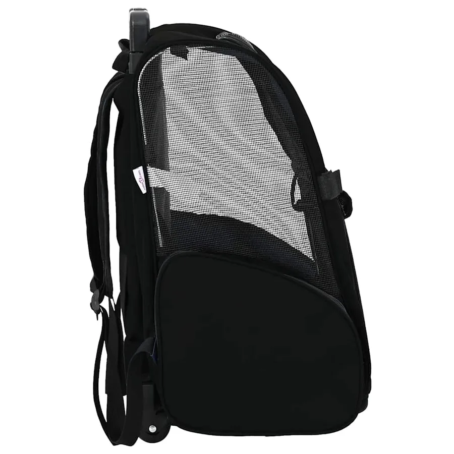 Chariot pour animaux de compagnie 3 en 1 Design Noir 48 x 32 x (57-106) cm Tissu Oxford - 4