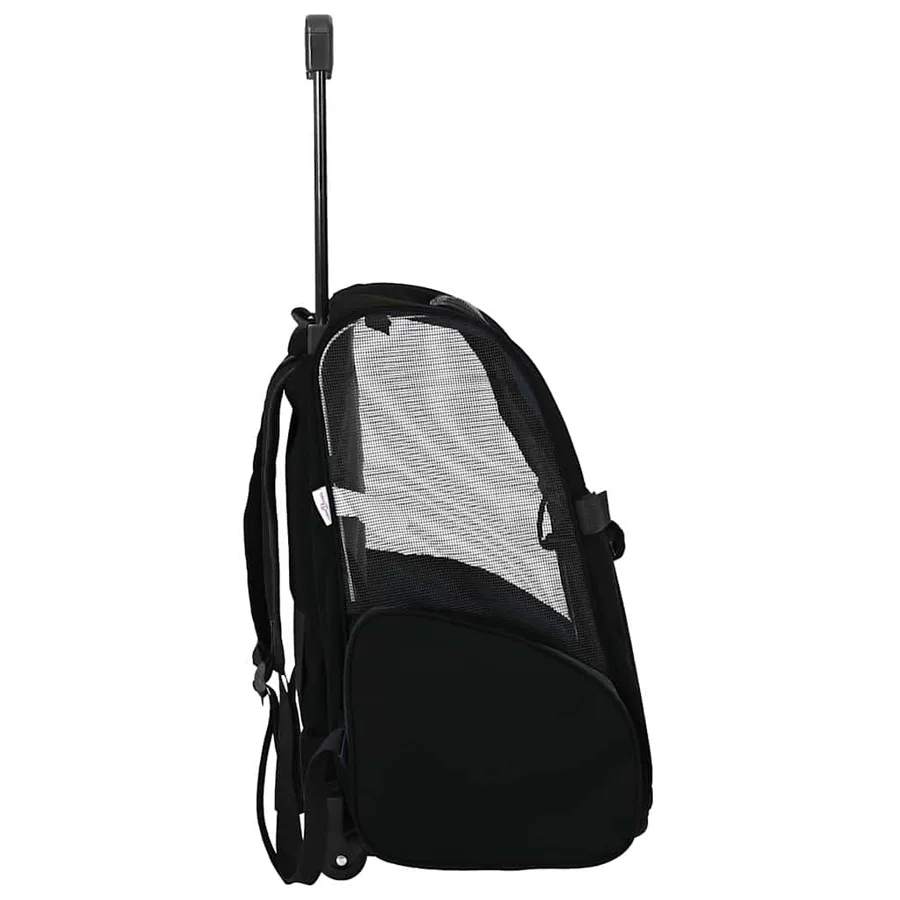 Chariot pour animaux de compagnie 3 en 1 Design Noir 48 x 32 x (57-106) cm Tissu Oxford - 5