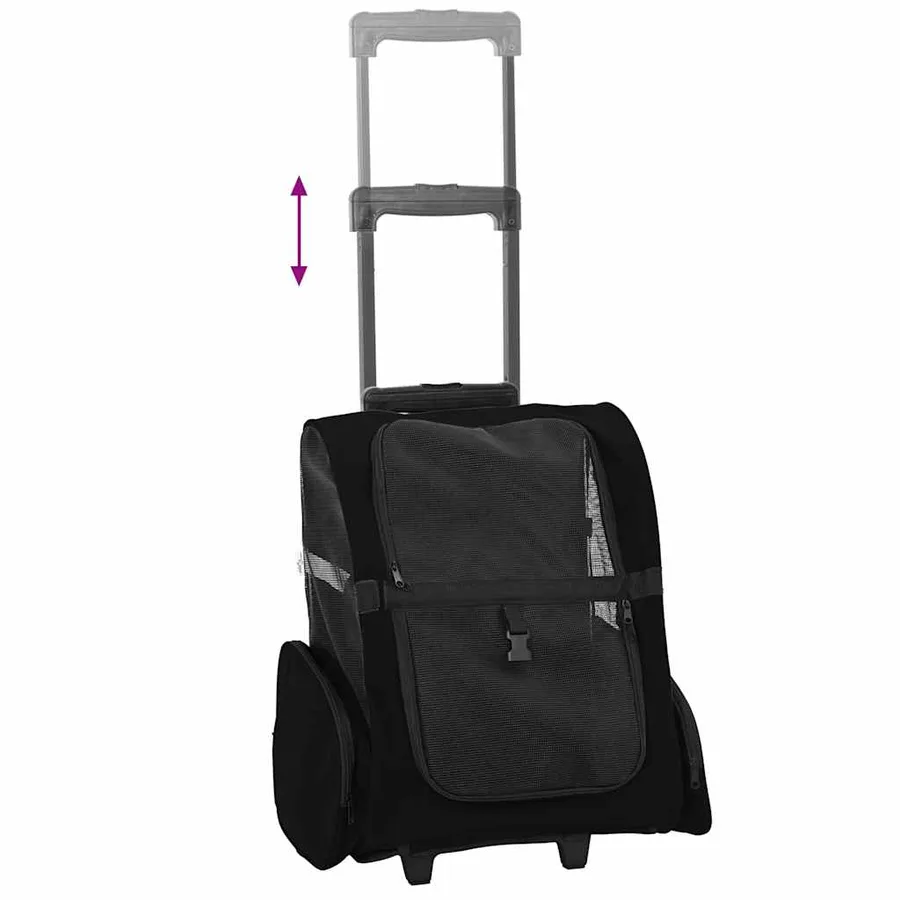 Chariot pour animaux de compagnie 3 en 1 Design Noir 48 x 32 x (57-106) cm Tissu Oxford - 7