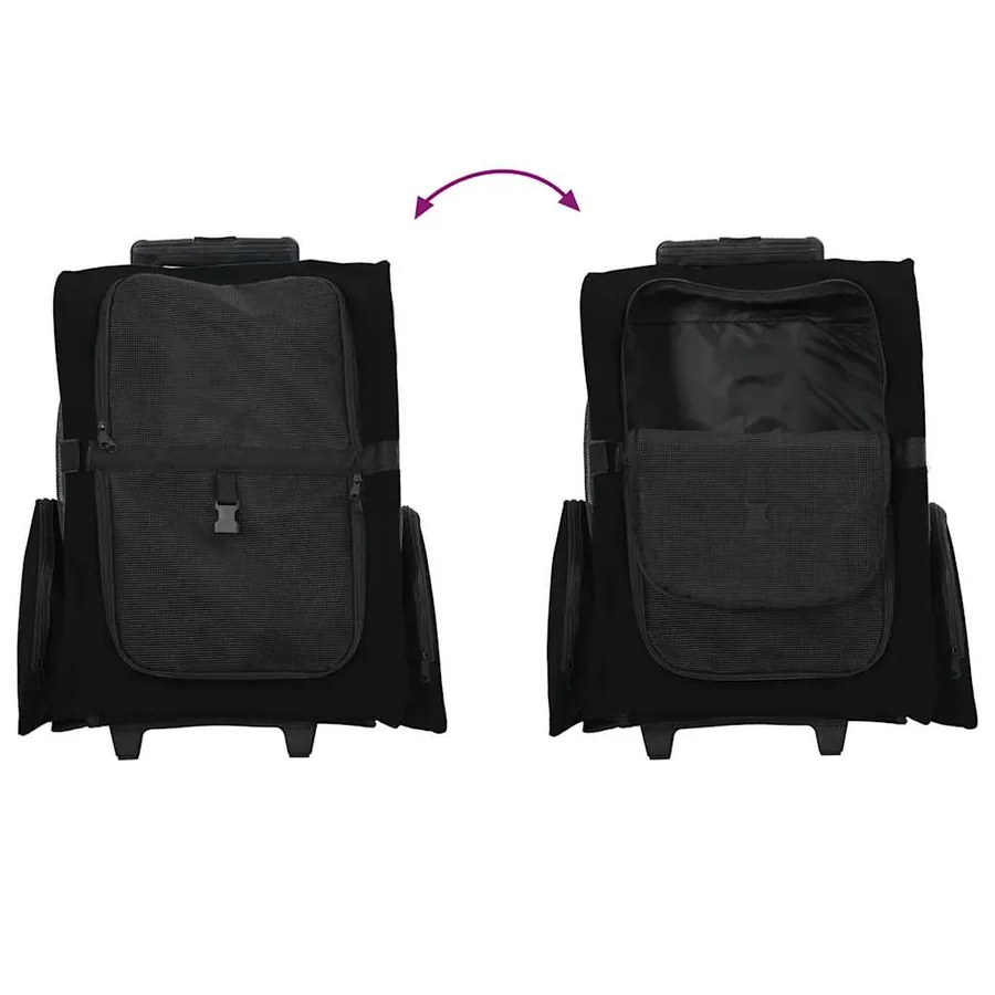Chariot pour animaux de compagnie 3 en 1 Design Noir 48 x 32 x (57-106) cm Tissu Oxford - 8