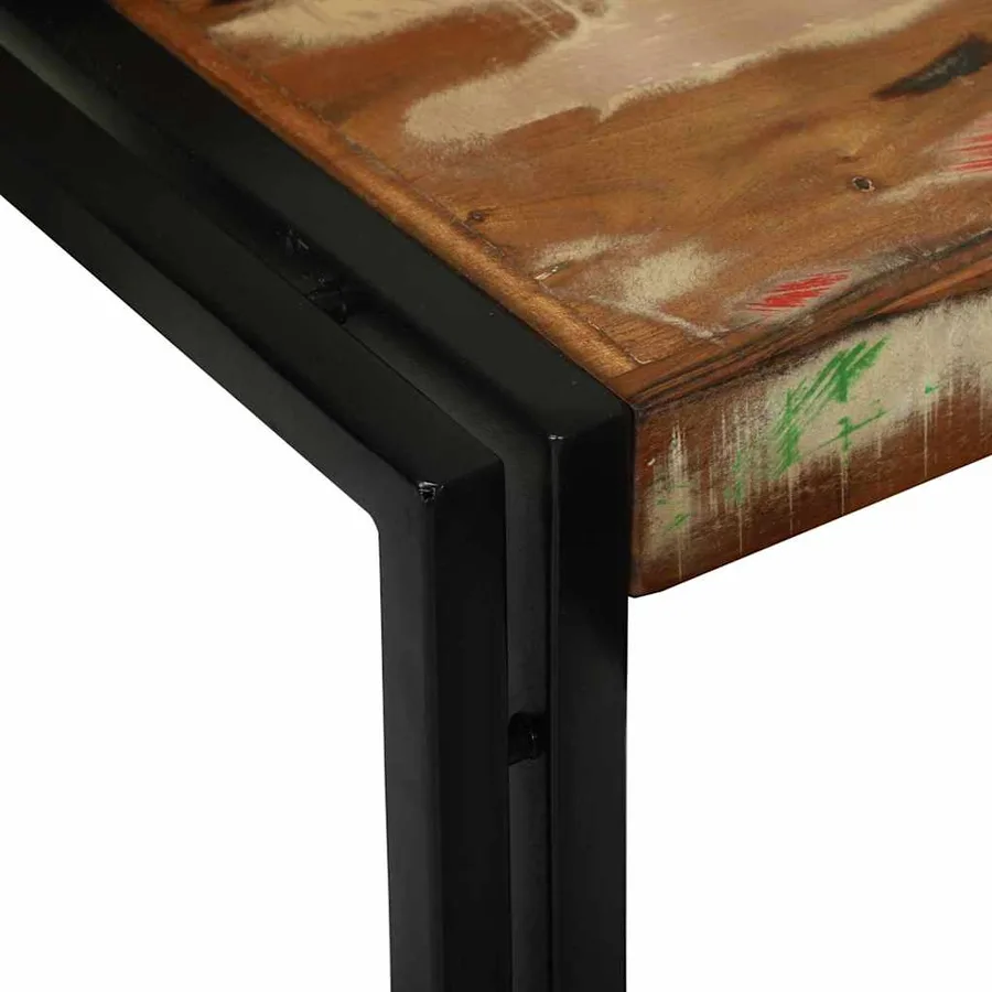 Table Gigogne 3 pcs Bois massif récupéré et métal - 7