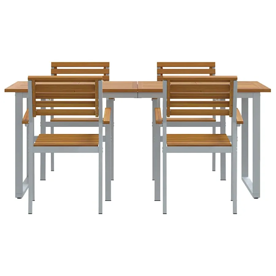 Ensemble de salle à manger pour jardin 5 pcs Gris - 7