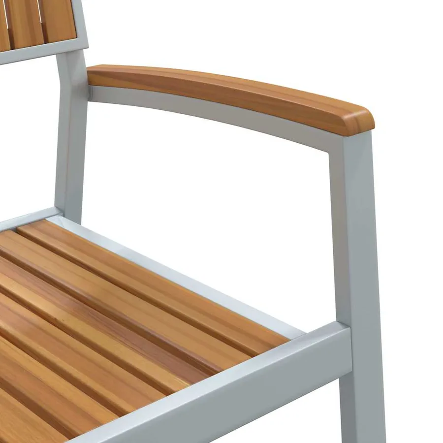 Ensemble de salle à manger pour jardin 9 pcs Gris - 8