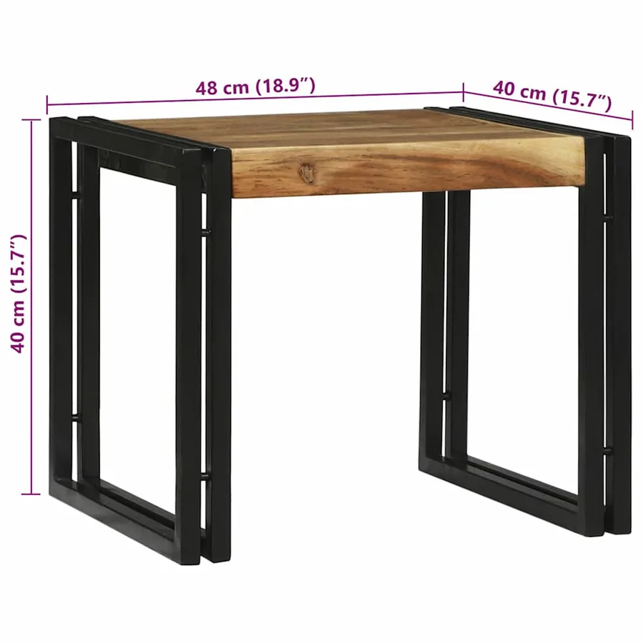 Table basse 2 pcs Marron 48 x 40 x 40 cm Bois d'Acacia Massif - 11
