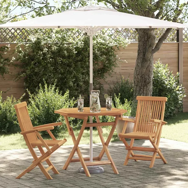 Ensemble de salle à manger pour jardin 3 pcs Marron