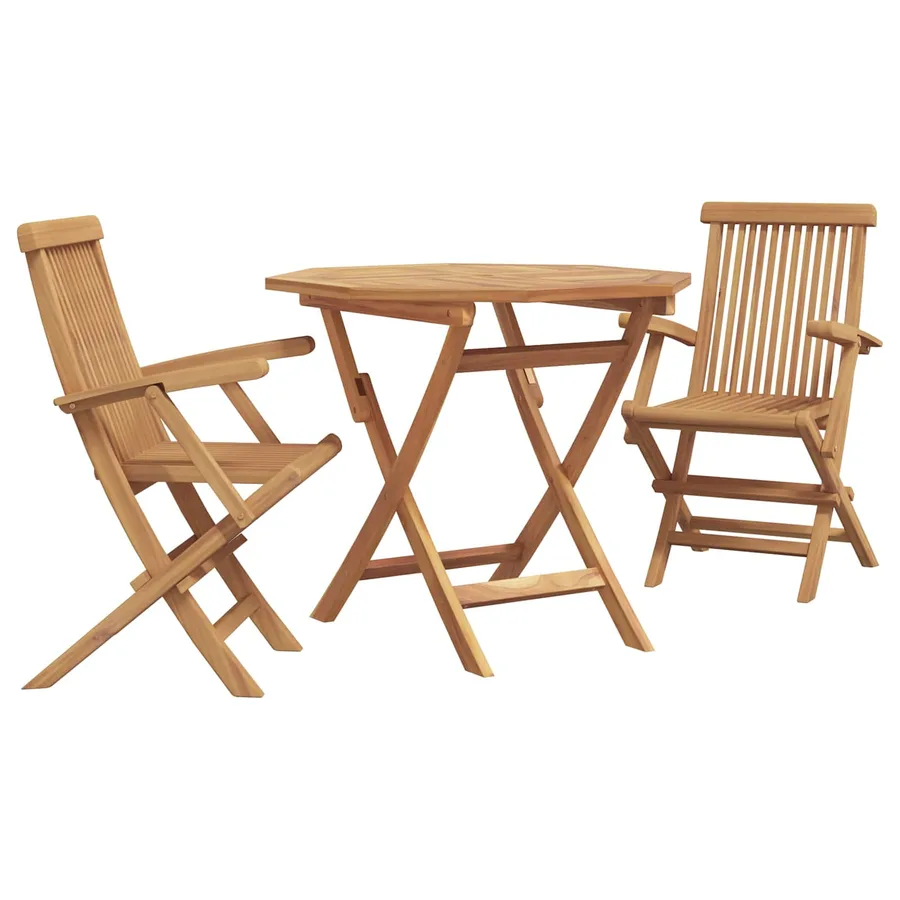 Ensemble de salle à manger pour jardin 3 pcs Marron - 2