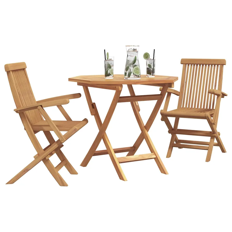 Ensemble de salle à manger pour jardin 3 pcs Marron - 3