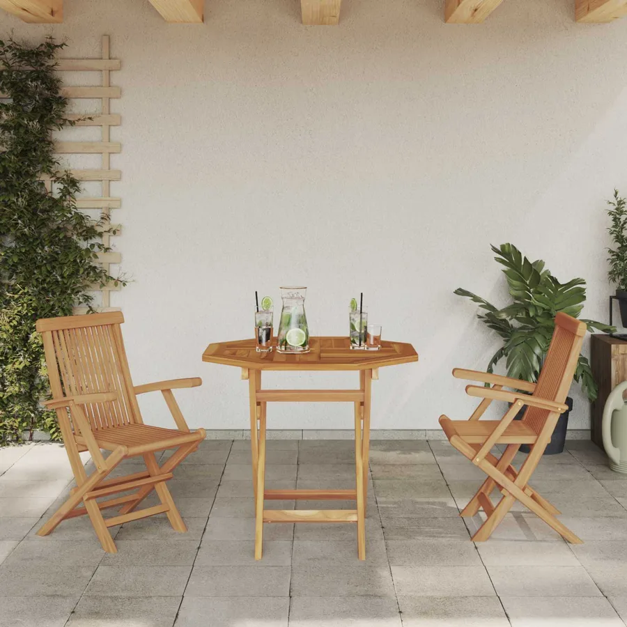 Ensemble de salle à manger pour jardin 3 pcs Marron - 4