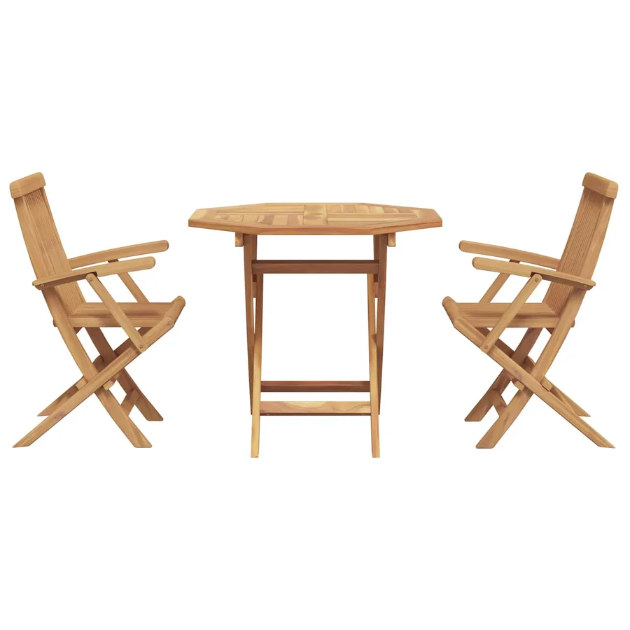 Ensemble de salle à manger pour jardin 3 pcs Marron - 7