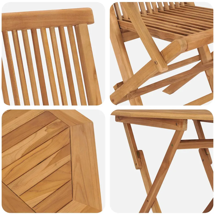 Ensemble de salle à manger pour jardin 3 pcs Marron - 9