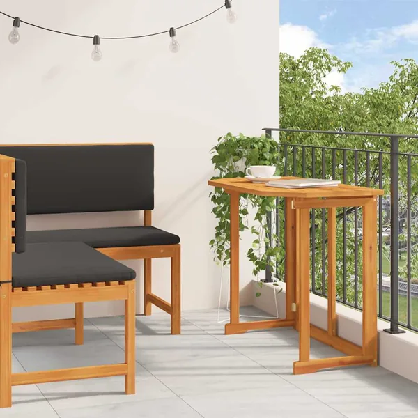 Ensemble de banc de jardin 2 pcs Marron Bois d'Acacia Massif