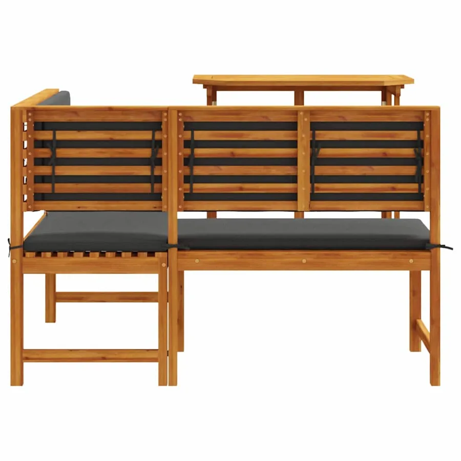 Ensemble de banc de jardin 2 pcs Marron Bois d'Acacia Massif - 7