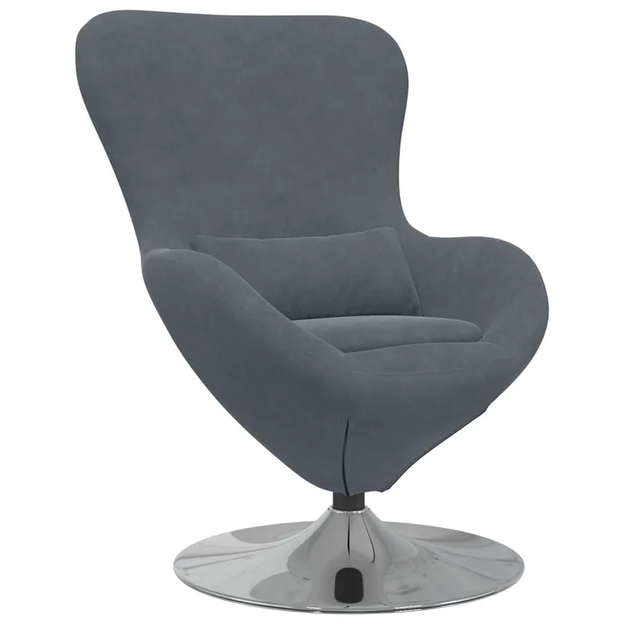 Fauteuil œuf Gris foncé Velours - 2