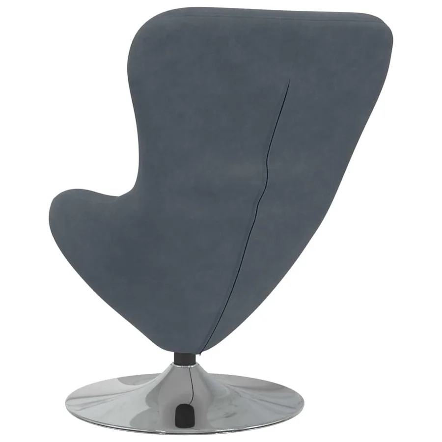 Fauteuil œuf Gris foncé Velours - 6