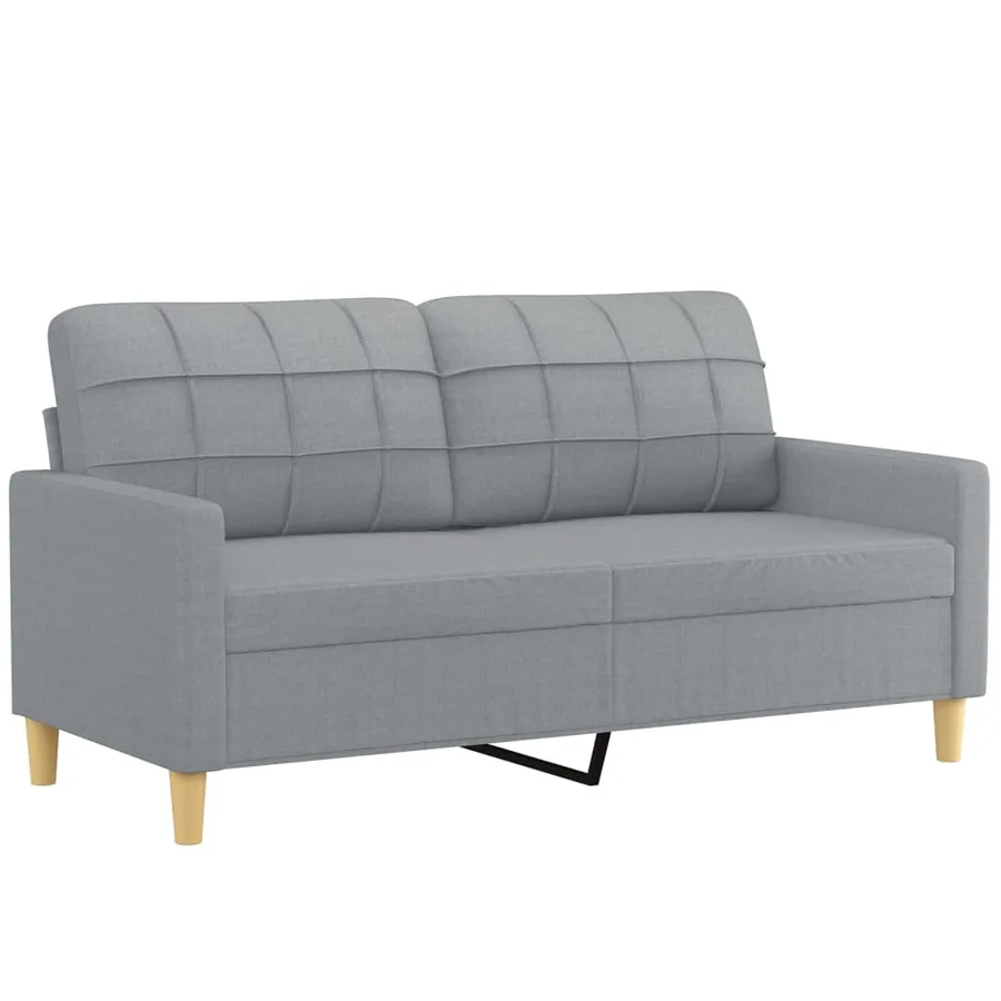 Ensemble de canapés 2 pcs coussins gris clair tissu - 4