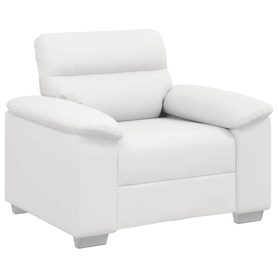 Fauteuil canapé blanc 100x81x84 cm en similicuir - 2