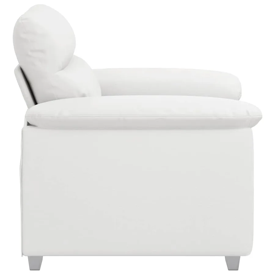 Fauteuil canapé blanc 100x81x84 cm en similicuir - 5