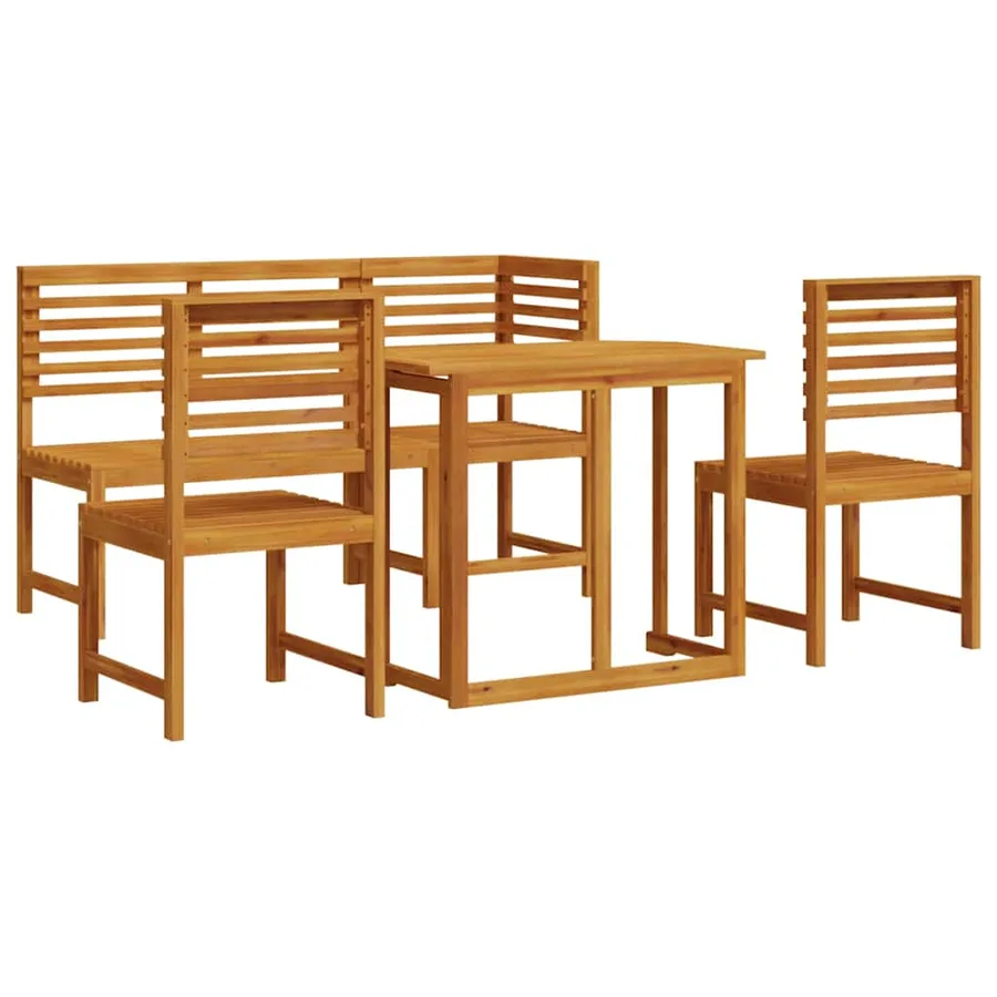 Ensemble bistro de jardin 5 pcs Marron Bois d'Acacia Massif - 10
