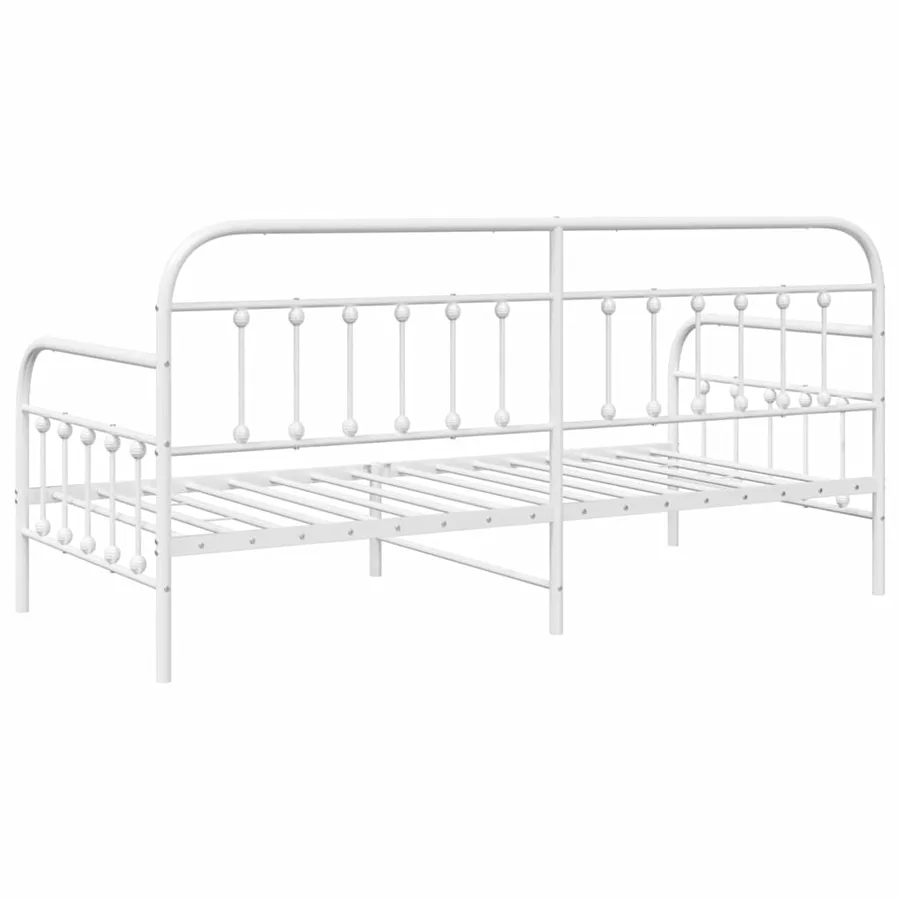 Cadre de lit de jour Blanc 107 x 203 cm Acier enduit de poudre - 7