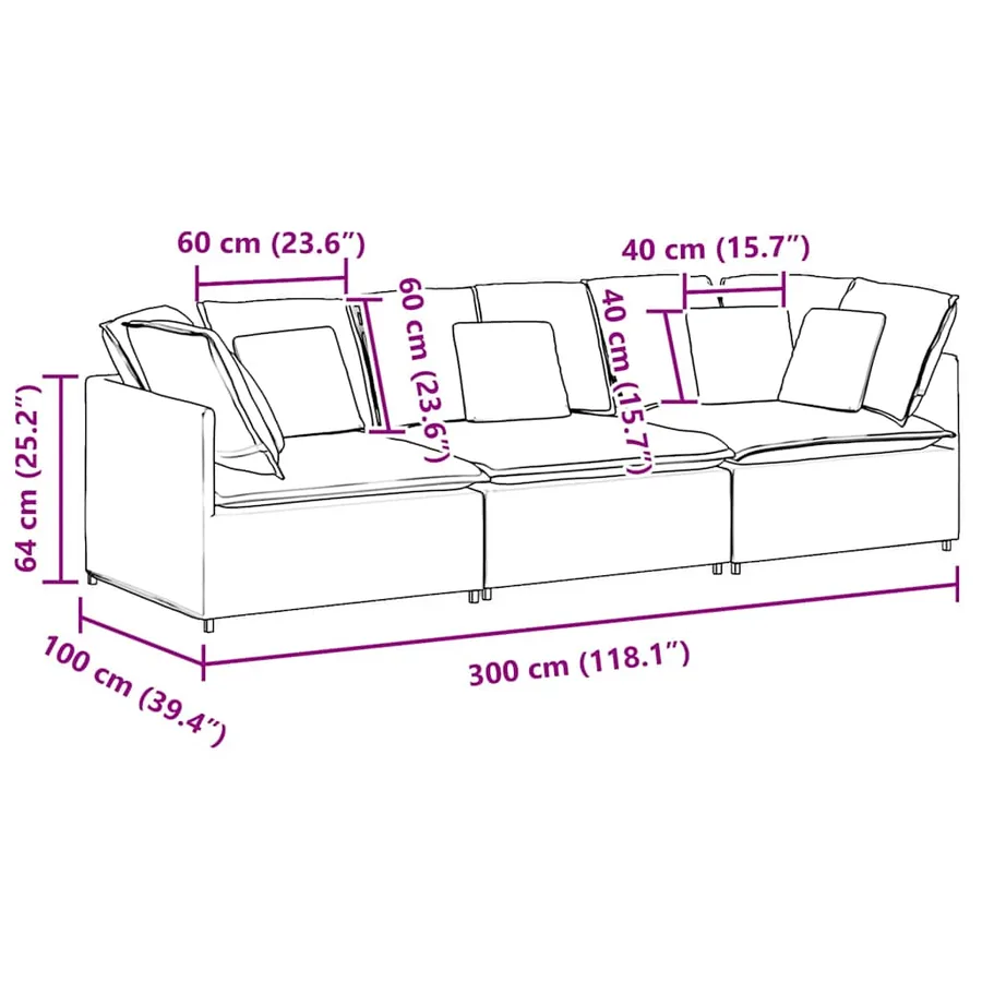 Canapé modulable avec coussins en tissu noir - 10