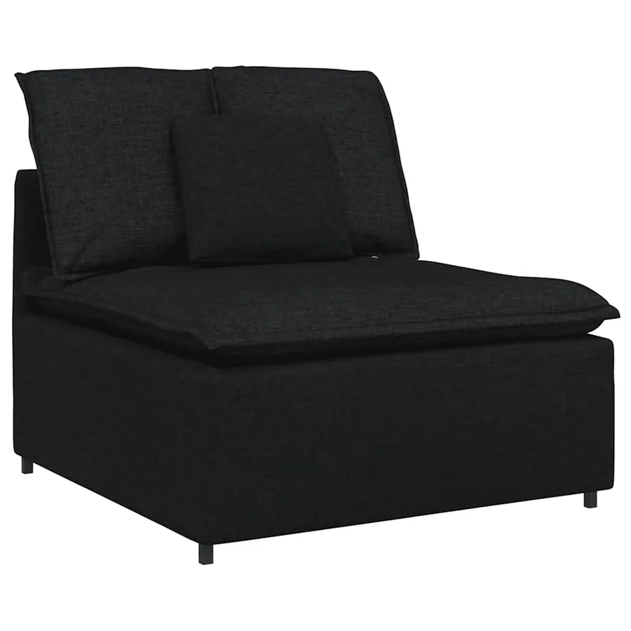 Canapé modulable avec coussins en tissu noir - 4