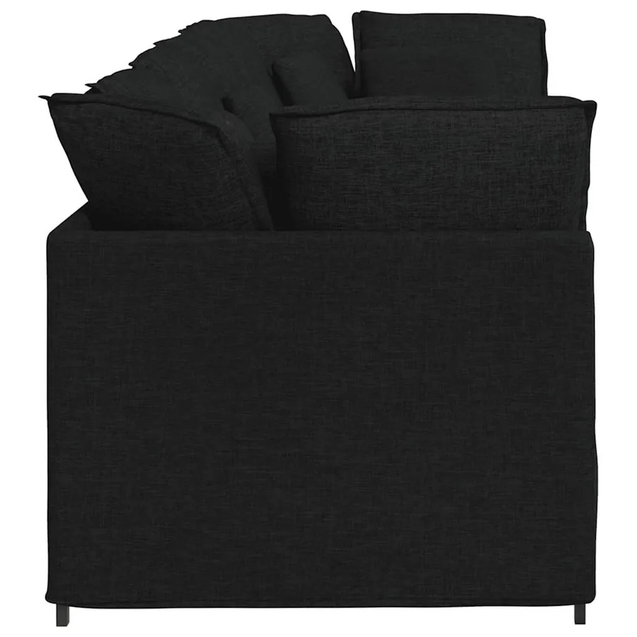 Canapé modulable avec coussins en tissu noir - 6