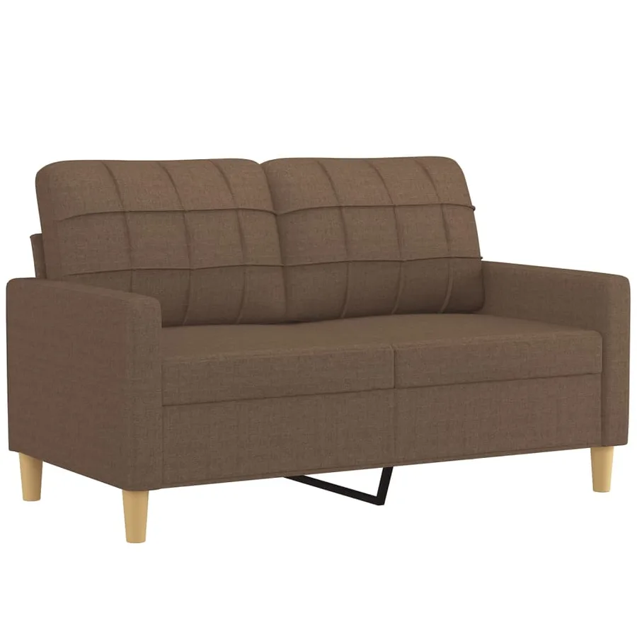 Ensemble de canapés 3 pcs avec coussins marron tissu - 3