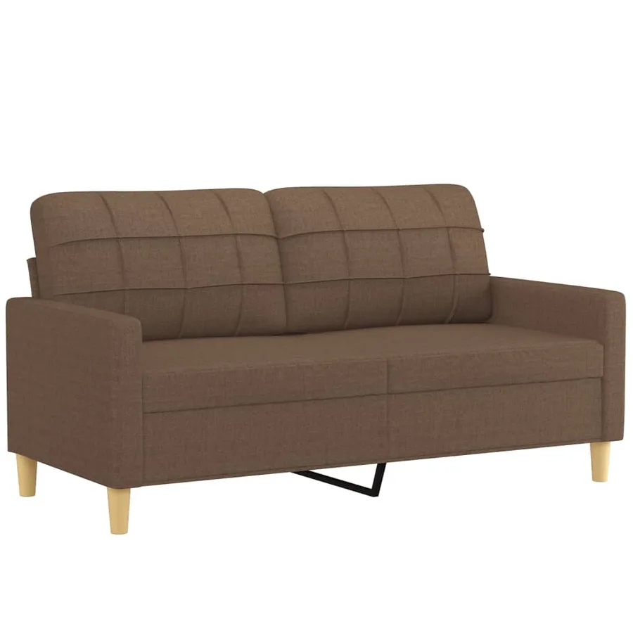 Ensemble de canapés 3 pcs avec coussins marron tissu - 4