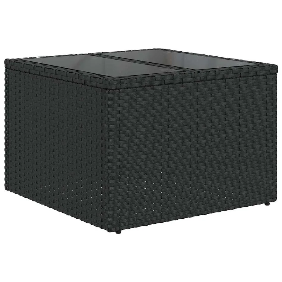 Ensemble de canapé de jardin 5 pcs avec coussins noir résine tressée - 6