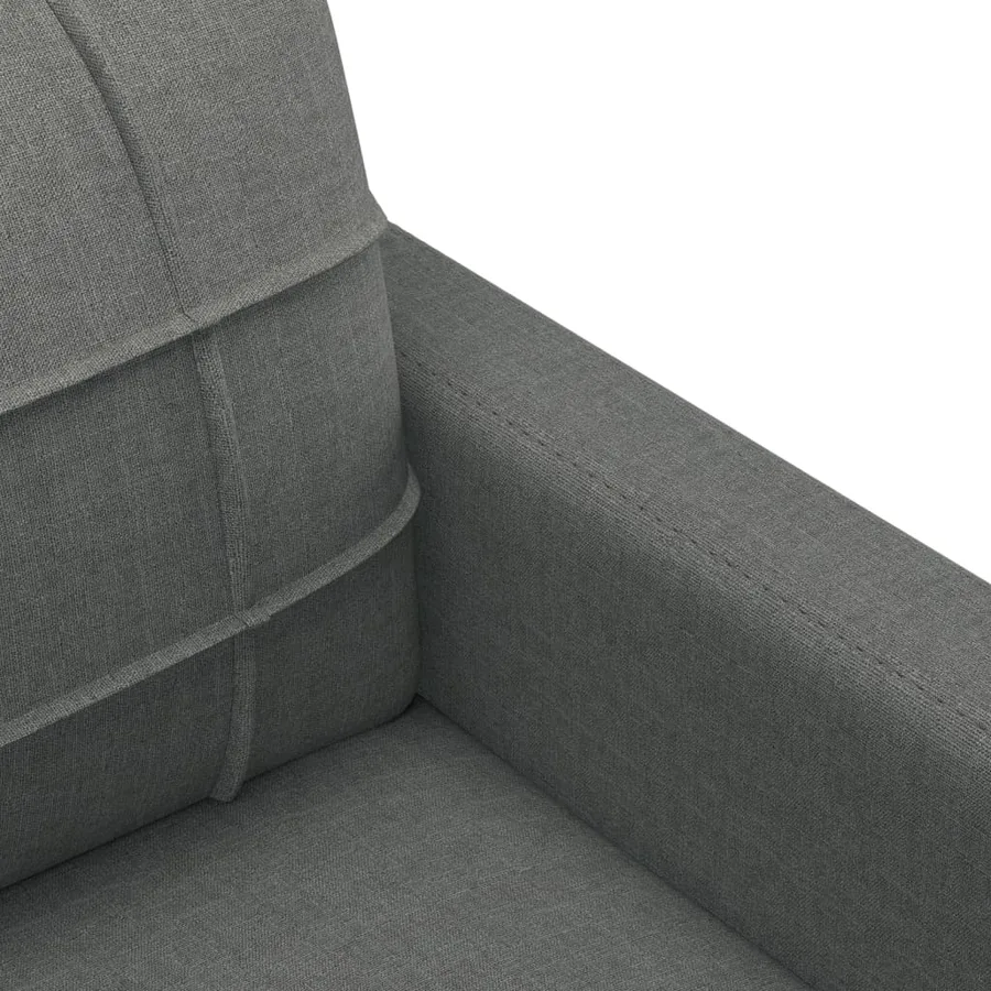 Ensemble de canapés 3 pcs coussins gris foncé tissu - 8