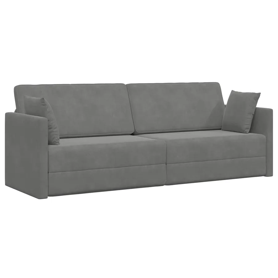 Canapé-lit au sol Gris foncé 213 x 70 x 77 cm Velours - 2