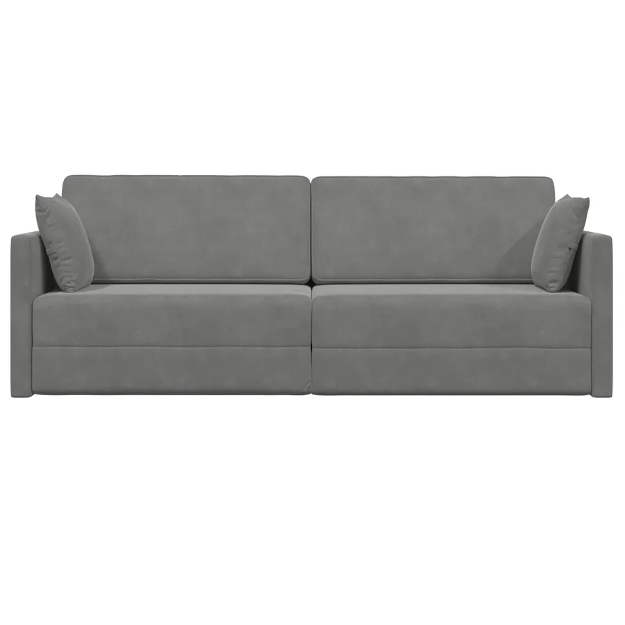Canapé-lit au sol Gris foncé 213 x 70 x 77 cm Velours - 5