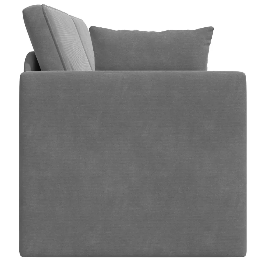 Canapé-lit au sol Gris foncé 213 x 70 x 77 cm Velours - 6